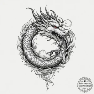 Tattoo sketch chinese dragon, tattoo flash sh... - эскиз тату (№1756652763_0, 31.08.2025 15:06) — tattoo-photo.ru