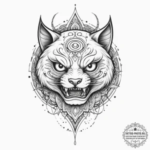 Tattoo sketch yokai, ink illustration for tat... - эскиз тату (№1756652968_0, 31.08.2025 15:09) — tattoo-photo.ru