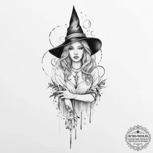 Tattoo sketch hands with a witch - эскиз тату (№1756654967_0, 31.08.2025 15:42) — tattoo-photo.ru