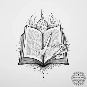 Tattoo sketch hands with a book, tattoo flash... - эскиз тату (№1756655986_0, 31.08.2025 15:59) — tattoo-photo.ru