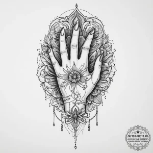 Tattoo sketch hands with a needle, artistic t... - эскиз тату (№1756656381_0, 31.08.2025 16:06) — tattoo-photo.ru