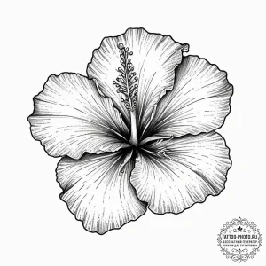 Tattoo sketch hibiscus flower, artistic tatto... - эскиз тату (№1756657190_0, 31.08.2025 16:19) — tattoo-photo.ru