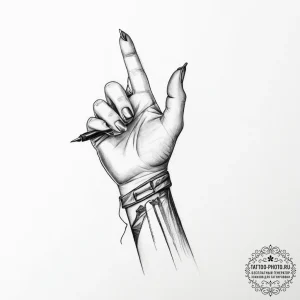 Tattoo sketch hands with a pen - эскиз тату (№1756658383_0, 31.08.2025 16:39) — tattoo-photo.ru