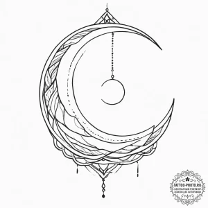 Tattoo sketch geometric moon, artistic tattoo... - эскиз тату (№1756658987_0, 31.08.2025 16:49) — tattoo-photo.ru