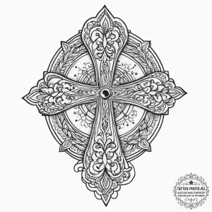 Tattoo sketch slavic embroidery pattern with... - эскиз тату (№1756659378_0, 31.08.2025 16:56) — tattoo-photo.ru