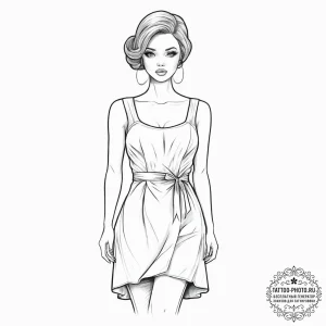 Tattoo sketch doll making a doll's dress, art... - эскиз тату (№1756659584_0, 31.08.2025 16:59) — tattoo-photo.ru