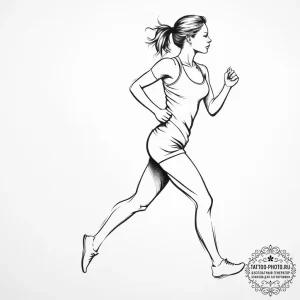 Tattoo sketch running person silhouette - эскиз тату (№1756660968_0, 31.08.2025 17:22) — tattoo-photo.ru