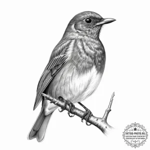 Tattoo sketch american robin - эскиз тату (№1756666348_0, 31.08.2025 18:52) — tattoo-photo.ru