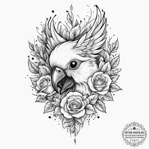 Tattoo sketch cockatoo, tattoo flash sheet de... - эскиз тату (№1756668556_0, 31.08.2025 19:29) — tattoo-photo.ru