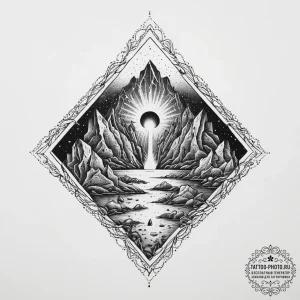 Tattoo sketch mystical cavern, tattoo flash s... - эскиз тату (№1756669763_0, 31.08.2025 19:49) — tattoo-photo.ru