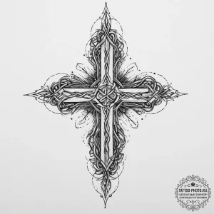 Tattoo sketch nauthiz rune with intertwined r... - эскиз тату (№1756671568_0, 31.08.2025 20:19) — tattoo-photo.ru