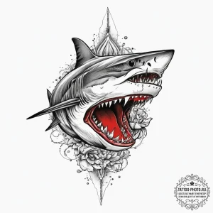 Tattoo sketch tiger shark, tattoo flash sheet... - эскиз тату (№1756671979_0, 31.08.2025 20:26) — tattoo-photo.ru
