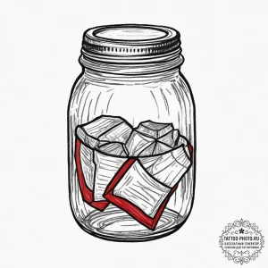 Tattoo sketch jam jar, artistic tattoo sketch... - эскиз тату (№1756672583_0, 31.08.2025 20:36) — tattoo-photo.ru