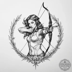 Tattoo sketch sagittarius archer, artistic ta... - эскиз тату (№1756674161_0, 31.08.2025 21:02) — tattoo-photo.ru