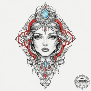 Tattoo sketch opal, tattoo line art, neo trad... - эскиз тату (№1756674356_0, 31.08.2025 21:05) — tattoo-photo.ru