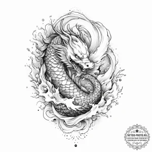 Tattoo sketch water, ink illustration for tat... - эскиз тату (№1756677884_0, 31.08.2025 22:04) — tattoo-photo.ru