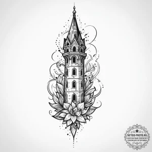 Tattoo sketch spire, tattoo drawing outline,... - эскиз тату (№1756678669_0, 31.08.2025 22:17) — tattoo-photo.ru