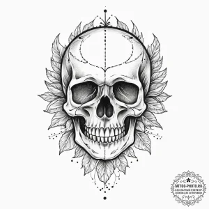 Tattoo sketch skull, artistic tattoo sketch,... - эскиз тату (№1756678866_0, 31.08.2025 22:21) — tattoo-photo.ru