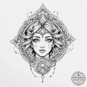Tattoo sketch mystical narrative, tattoo flas... - эскиз тату (№1756679846_0, 31.08.2025 22:37) — tattoo-photo.ru