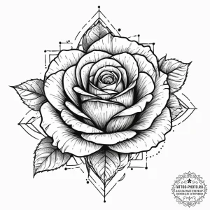 Tattoo sketch rose flower, tattoo flash sheet... - эскиз тату (№1756680436_0, 31.08.2025 22:47) — tattoo-photo.ru