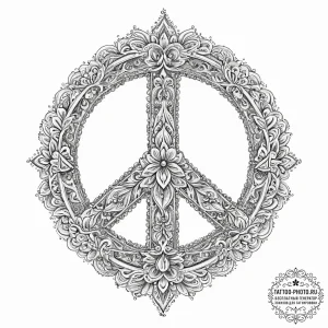 Tattoo sketch hippie peace sign, concept art... - эскиз тату (№1756682996_0, 31.08.2025 23:29) — tattoo-photo.ru