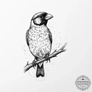 Tattoo sketch finch, artistic tattoo sketch,... - эскиз тату (№1756685971_0, 01.09.2025 00:19) — tattoo-photo.ru