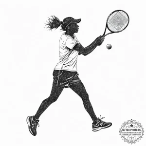 Tattoo sketch tennis player silhouette, conce... - эскиз тату (№1756687783_0, 01.09.2025 00:49) — tattoo-photo.ru