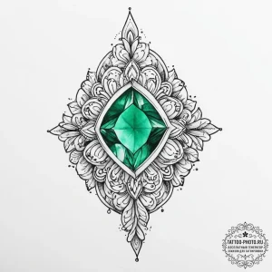Tattoo sketch emerald - эскиз тату (№1756690358_0, 01.09.2025 01:32) — tattoo-photo.ru