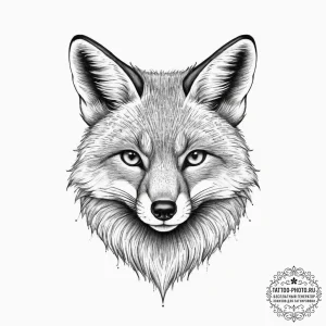 Tattoo sketch neo-traditional лиса, ink illus... - эскиз тату (№1756693332_0, 01.09.2025 02:22) — tattoo-photo.ru