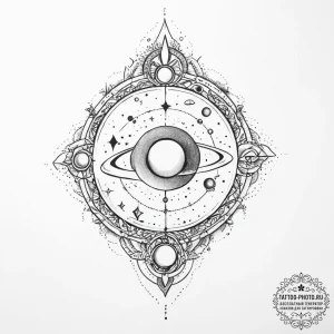Tattoo sketch cosmic existence - эскиз тату (№1756694123_0, 01.09.2025 02:35) — tattoo-photo.ru