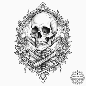 Tattoo sketch skeleton, tattoo flash sheet de... - эскиз тату (№1756694911_0, 01.09.2025 02:48) — tattoo-photo.ru