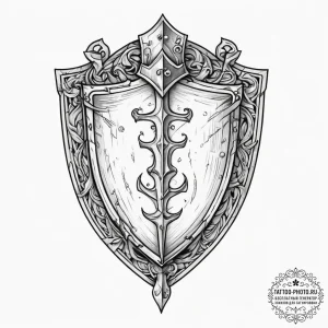 Tattoo sketch medieval knight's shield, tatto... - эскиз тату (№1756695724_0, 01.09.2025 03:02) — tattoo-photo.ru