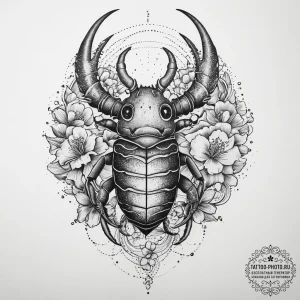 Tattoo sketch stag beetle, artistic tattoo sk... - эскиз тату (№1756696315_0, 01.09.2025 03:11) — tattoo-photo.ru