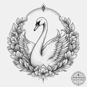 Tattoo sketch swan tattoo, tattoo flash sheet... - эскиз тату (№1756700076_0, 01.09.2025 04:14) — tattoo-photo.ru