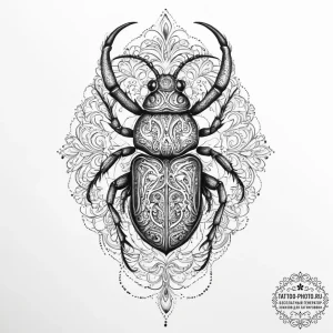 Tattoo sketch bombardier beetle, concept art... - эскиз тату (№1756701261_0, 01.09.2025 04:34) — tattoo-photo.ru