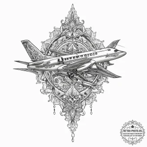 Tattoo sketch hands with a plane, ink illustr... - эскиз тату (№1756702640_0, 01.09.2025 04:57) — tattoo-photo.ru