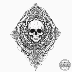 Tattoo sketch hourglass with a skull, tattoo... - эскиз тату (№1756703431_0, 01.09.2025 05:10) — tattoo-photo.ru