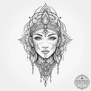 Tattoo sketch shamanic healer, ink illustrati... - эскиз тату (№1756705214_0, 01.09.2025 05:40) — tattoo-photo.ru