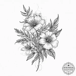 Tattoo sketch valerian flower, tattoo line ar... - эскиз тату (№1756705609_0, 01.09.2025 05:46) — tattoo-photo.ru
