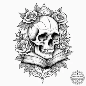 Tattoo sketch librarian a person reading, tat... - эскиз тату (№1756711537_0, 01.09.2025 07:25) — tattoo-photo.ru