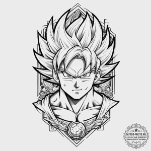 Tattoo sketch dragon ball z goku, tattoo draw... - эскиз тату (№1756711738_0, 01.09.2025 07:28) — tattoo-photo.ru
