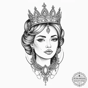 Tattoo sketch queen tattoo, tattoo flash shee... - эскиз тату (№1756712135_0, 01.09.2025 07:35) — tattoo-photo.ru