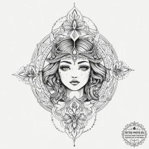 Tattoo sketch cosmic character, artistic tatt... - эскиз тату (№1756712726_0, 01.09.2025 07:45) — tattoo-photo.ru