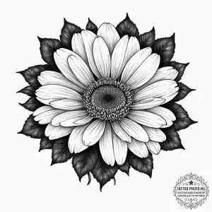 Tattoo sketch gerbera, tattoo sketch design,... - эскиз тату (№1756712924_0, 01.09.2025 07:48) — tattoo-photo.ru