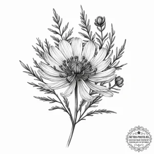 Tattoo sketch fennel flower, tattoo flash she... - эскиз тату (№1756717267_0, 01.09.2025 09:01) — tattoo-photo.ru