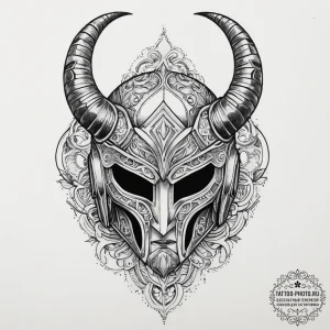 Tattoo sketch loki helmet, concept art for ta... - эскиз тату (№1756717679_0, 01.09.2025 09:07) — tattoo-photo.ru
