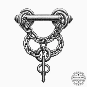 Tattoo sketch shackles with a key, tattoo fla... - эскиз тату (№1756718474_0, 01.09.2025 09:21) — tattoo-photo.ru