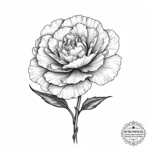 Tattoo sketch carnation flower - эскиз тату (№1756723037_0, 01.09.2025 10:37) — tattoo-photo.ru