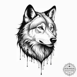 Tattoo sketch blackwork силуэт волка - эскиз тату (№1756723623_0, 01.09.2025 10:47) — tattoo-photo.ru