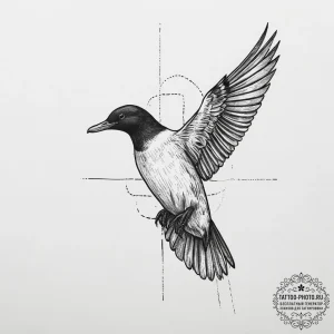 Tattoo sketch guillemot, tattoo line art, rou... - эскиз тату (№1756723819_0, 01.09.2025 10:50) — tattoo-photo.ru